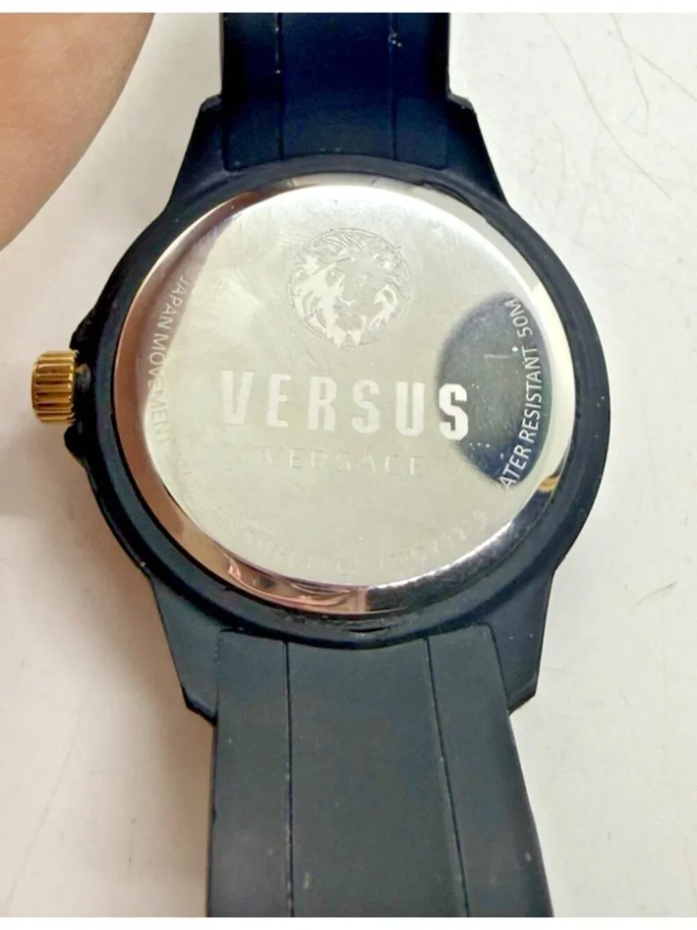Versus By Versace Women's Black Silicone Date Round Watch VSPOY3219 WR 50M Gold